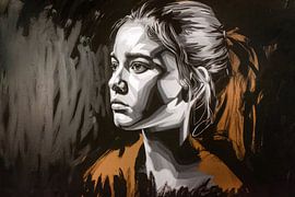 Kraftvolles Schwarz-Weiß-Frauenporträt von Imperial Art House