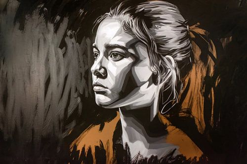 Krachtig zwart-wit vrouwenportret