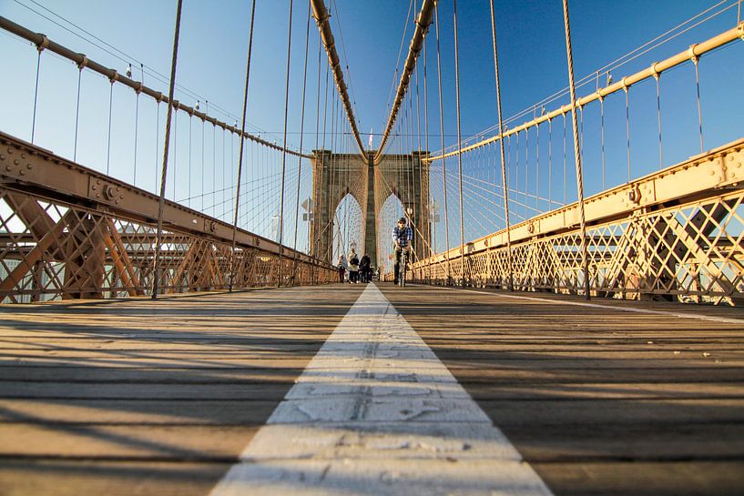 Quiet on the Brooklyn Bridge by Fabian Bosman