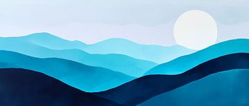 Blue waves in the sunlight Harmonies of the rolling hills Mor by Poster Art Shop