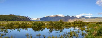Svinafellsjokull en Skaftafellsjokul gletsjers smeltwater van Sjoerd van der Wal