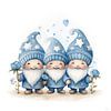 Drie vrolijke kabouters in blauw van Lauri Creates