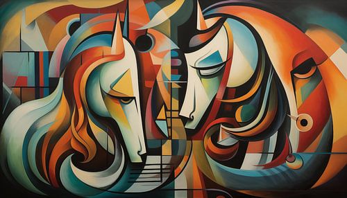 Abstracte zeepaarden panorama