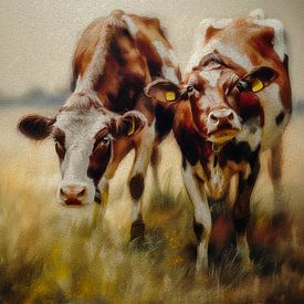 Cow calves by Marjolein Deelen