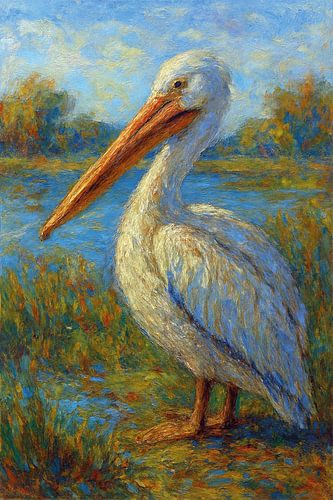 Pelikaan schilderij.