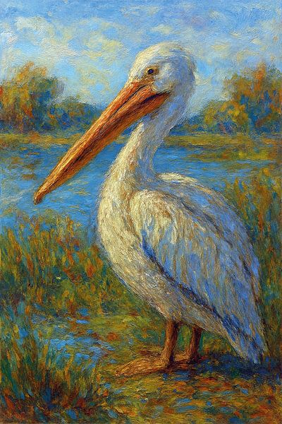 Peinture pélican. par Galerie Hoppenbrouwers