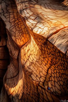 Wood texture with play of light - close-up by Poster Art Shop