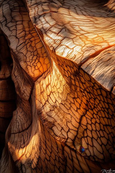 Wood texture with play of light - close-up by Poster Art Shop