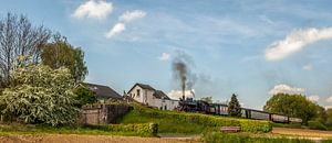 Stoomtrein bij vertrek van Eyserhalte van John Kreukniet