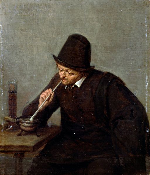 A Man Smoking, Adriaen van Ostade by Masterful Masters