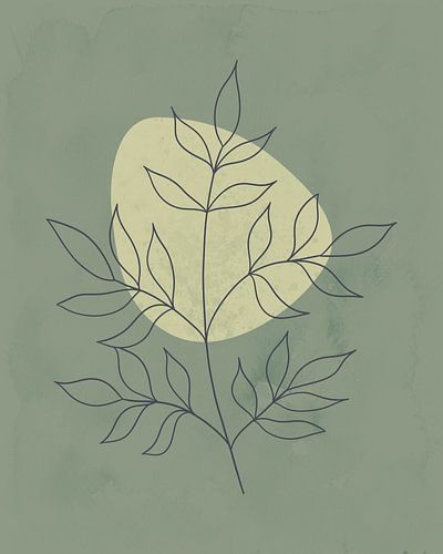 Illustration minimaliste dans des variations de vert