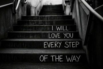 Monochrome traptreden met liefde van Art & Soul Creations