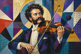 Tableau représentant Johann Strauss au violon.