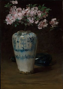 William Merritt Chase-Pink Azalea plus8212; Chinese Vase