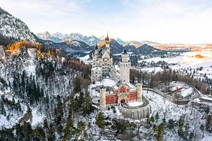 Château royal de Neuschwanstein en hiver, Bavière, Allemagne