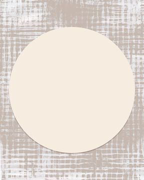 Ikigai. Nieuw begin. Minimalistisch abstract in donker en licht beige van Dina Dankers