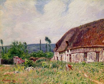 Alfred Sisley,Thatched Cottage in Normandië, 1894