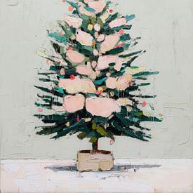 Minimalistischer Weihnachtsbaum - moderne Winterkunst mit sanften Pastellfarben von But First Framing