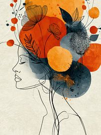 portrait of a woman with flowers by Egon Zitter
