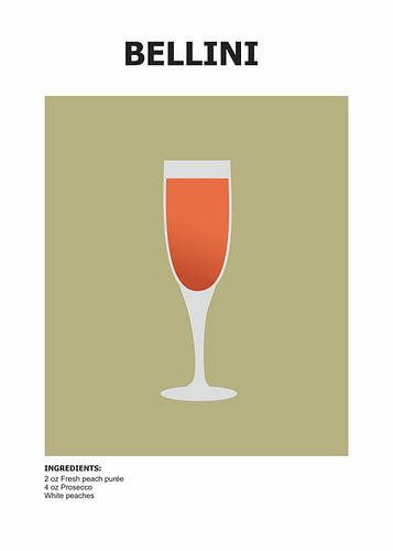 bellini cocktail over