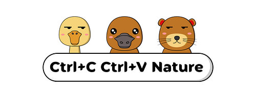 Strg+C Strg+V Natur – Lustige Illustration mit Ente, Schnabeltier und Otter