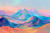 Dreamy pastel abstract mountain landscape by Art & Soul Creations thumbnail