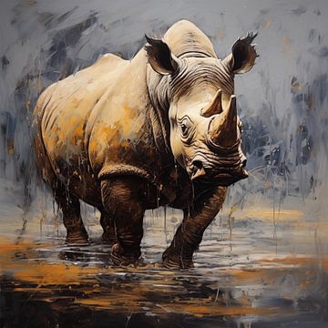 Neushoorn artistiek stijl van The Xclusive Art