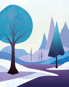 Abstract winterlandschap 1 van Tanja Udelhofen