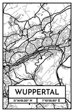 Wuppertal - Stadsplattegrond ontwerp stadsplattegrond (Retro) van ViaMapia