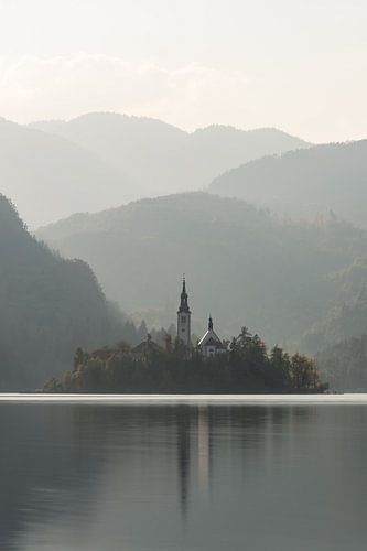 Insel im Bleder See in Slowenien