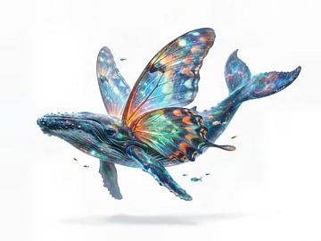 Walvis met vlindervleugels Digitale Illustratie van Markus Gann