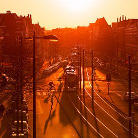 Sunset on West Kruiskade in Rotterdam by Rob Kints