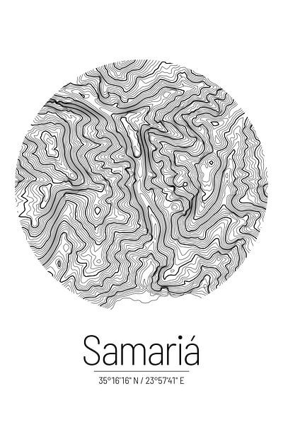Samaria-Schlucht | Landkarte Topografie (Minimal) von ViaMapia