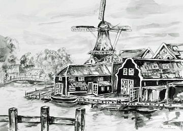 De Adriaan , de bekende molen in Haarlem.