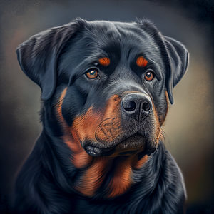 Portrait eines Rottweiler Hund Illustration