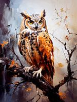 Uil Olieverfschilderij