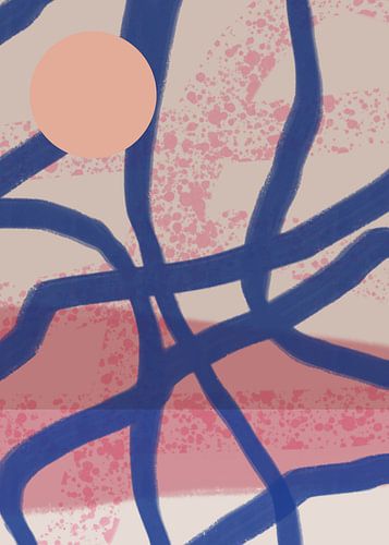 Abstract minimalistisch landschap in pastelkleuren nr. 1