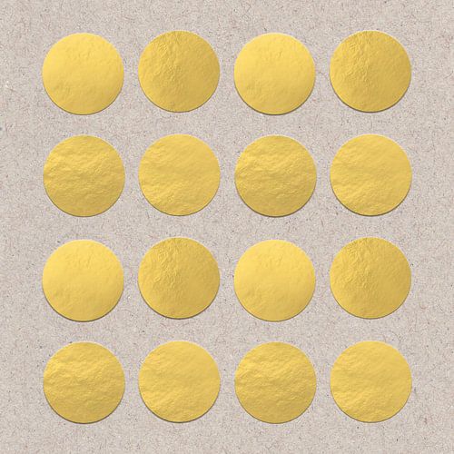 Abstracte geometrische vormen in goud op beige