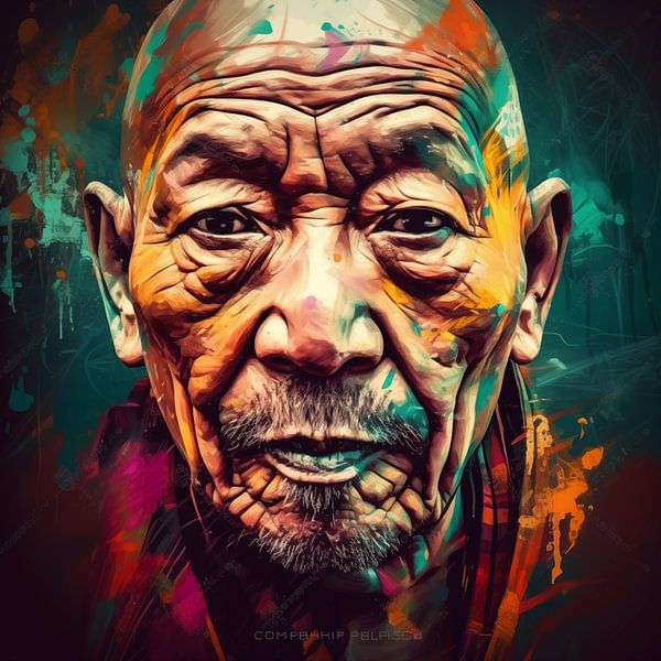 moine tibétain par Diversity Of Faces