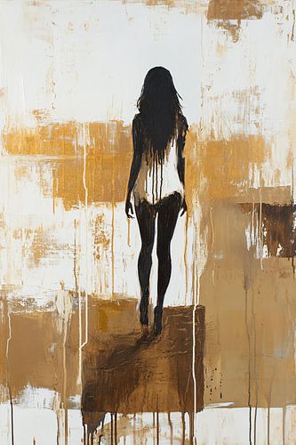 Silhouet van een vrouw met verf