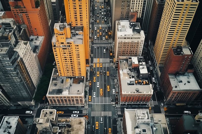 Photos de drones avec vue sur les rues de New York par Animaflora PicsStock