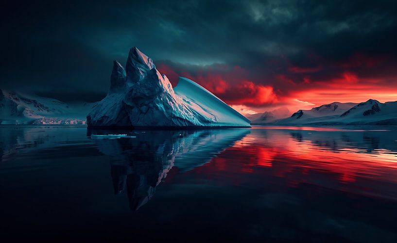 Eismeer von fernlichtsicht