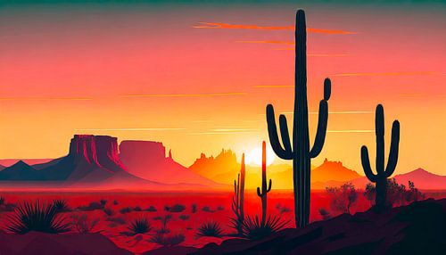 Cactussen en canyon in Arizona