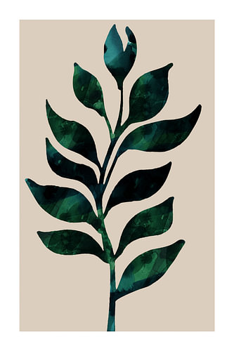 Green Botanical Stem