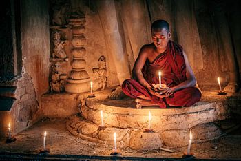 Young monk in the temples of Bagan