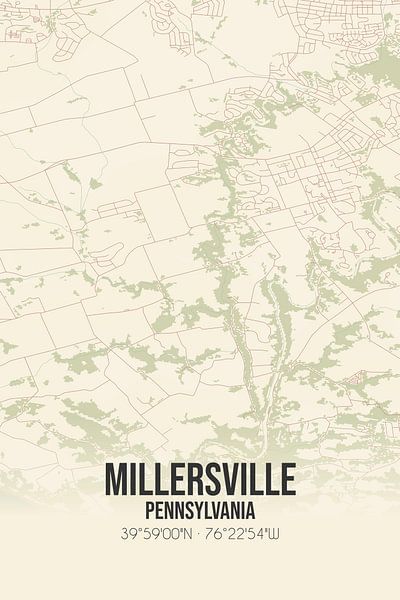 Vintage map of Millersville (Pennsylvania), USA. by Prints of Place