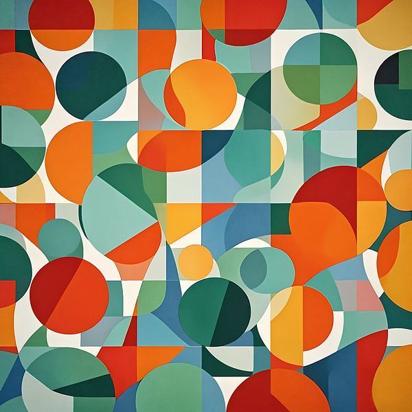 Playful Geometric Mosaic by Georgia Chagas