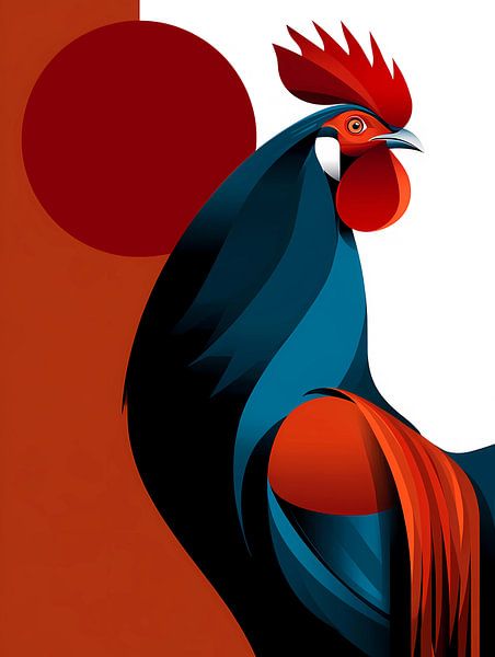 Rooster - Collection de silhouettes d'animaux élégants, par Ariadna de Raadt-Goldberg