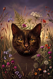 Kater NOCSI im Abendlicht der Wiese von Pia Schneider