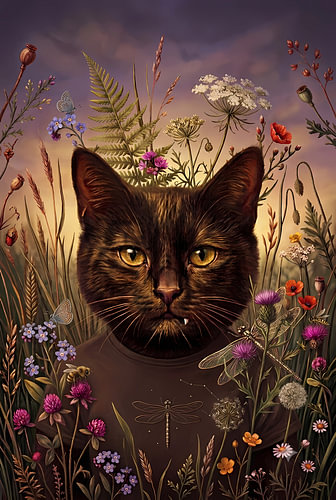Kater NOCSI im Abendlicht der Wiese von Pia Schneider